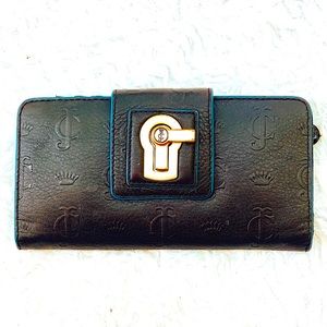 Black Juicy Couture Full Size Latch Leather Wallet